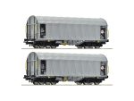 Roco-6600144 Coffret de 2 wagons à bache coulissante Tchèques