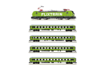 MINITRIX-16835797462 Ensemble Locomotive électrique Vectron BR 193 digital sound et 4 voitures Flixtrain