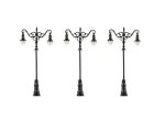 FALLER-180106 Lot de 3 réverbères à Leds style encien fonte et fer forgé HO
