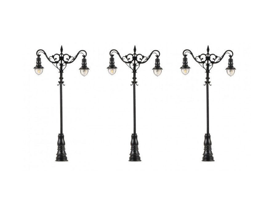 Lampadaires doubles style ancien fonte et fer forgé FALLER-180106