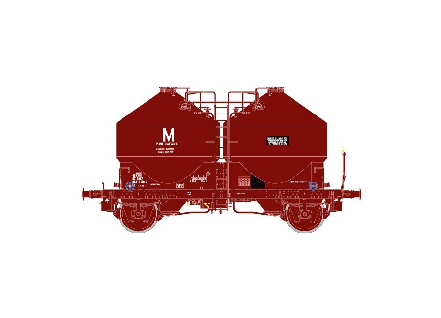 Wagon cimentier M SNCF Sable sec R37-HO43116