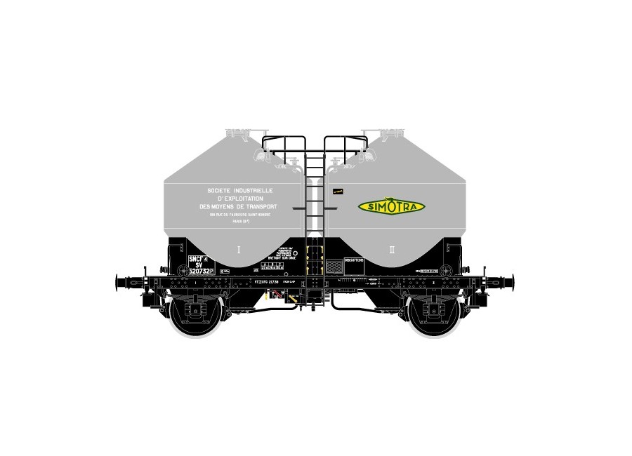 R37-HO43123 Wagon cimentier SIMOTRA époque III Wagon cimentier SIMOTRA R37-HO43123