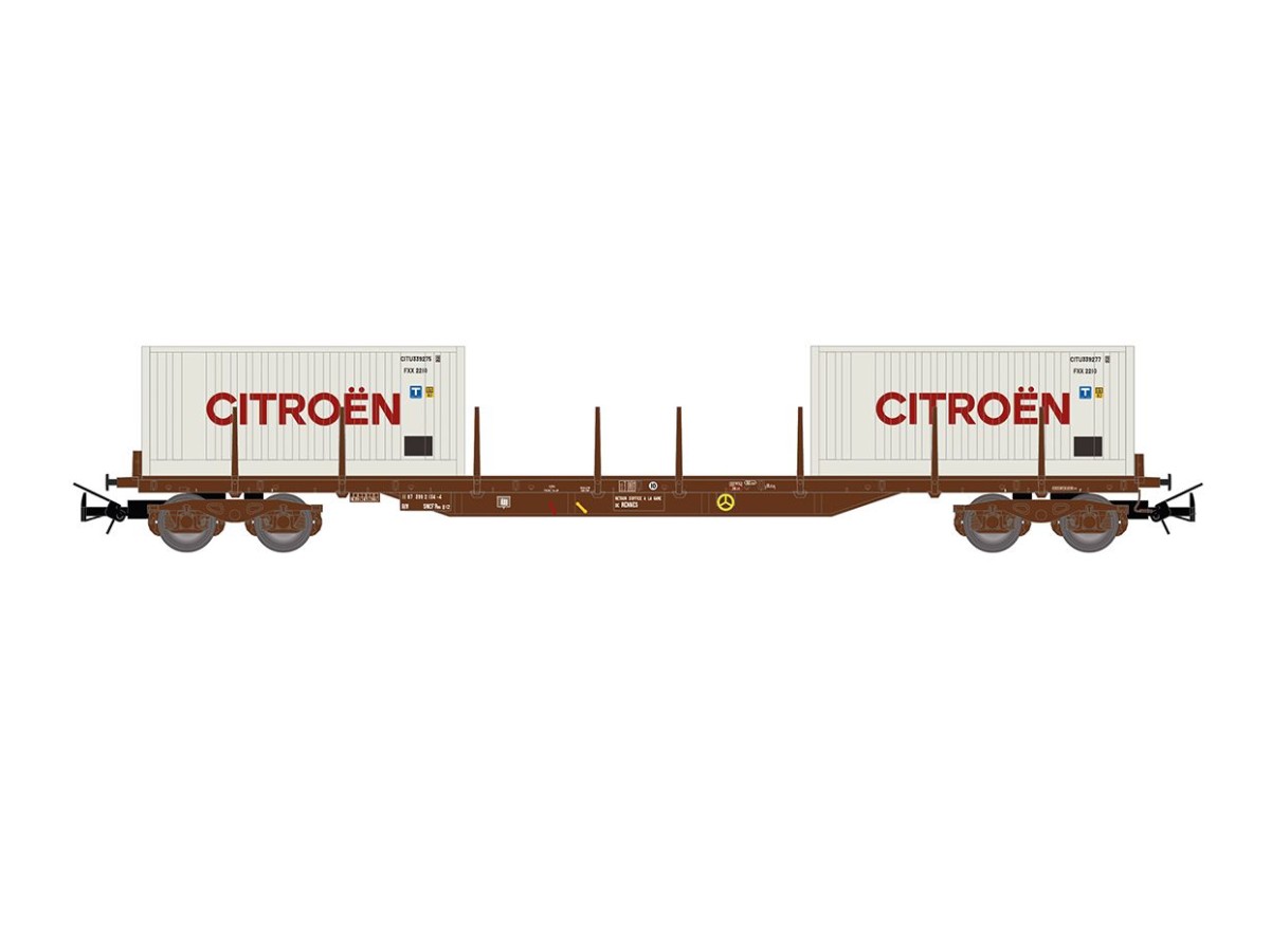 Wagon plat porte conteneurs Citroën JOUEF-HJ6310
