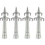 Lot de 4 Pylônes électriques KIBRI-38533