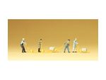 PREISER-79081 Livreurs avec transpalettes - 4 personnages N
