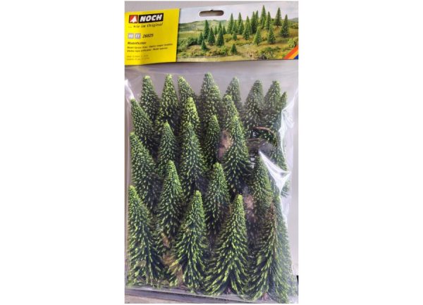 Busch Environnement – Set De 10 Sapins Blancs D’hiver (60-135 Mm) Avec Déco Noël Et Neige Scintillante – Pour Maquette Ferroviaire
