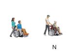 NOCH-36552 Personnes en fauteuils roulants avec accompagnateurs - 4 figurines N