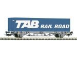 PIKO-97167 Wagon plat avec conteneur TAB Rail Road HO