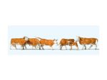 PREISER-10146 Vaches marrons et blanches - 6 pièces HO