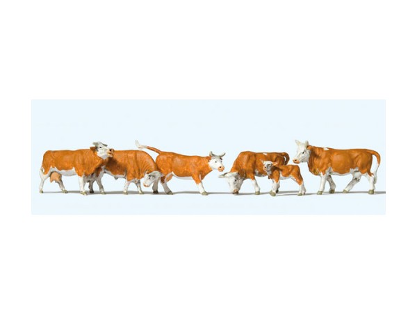 Animaux - Vaches marrons et blanches PREISER-10146