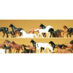 Chevaux noirs marrons et blancs PREISER-14407