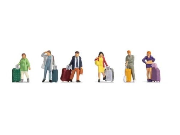 NOCH-15223 Voyageurs avec bagages - 6 Figurines HO Voyageurs debout avec bagages NOCH-15223