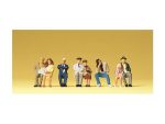 PREISER-10384 Personnages assis - 5 figurines pour 8 personnages HO