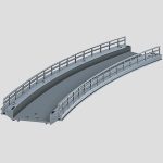 Echelle Ho Rayon de courbure : 437,5mm. Arc de 30° Largeur : 64mm. A utiliser avec des rails courbes, voie C de rayon R2.